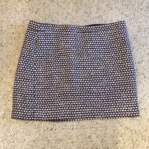 Blue and white weave sparkle mini skirt